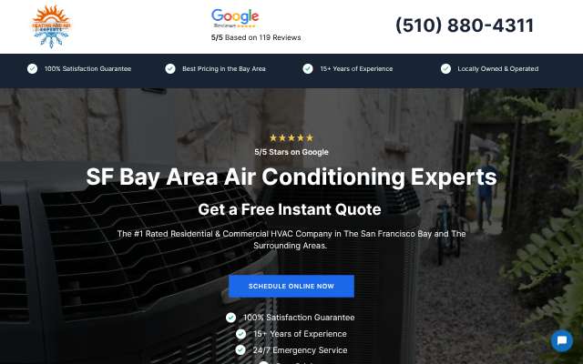 Heating & Air Experts's page as the assistant saw it