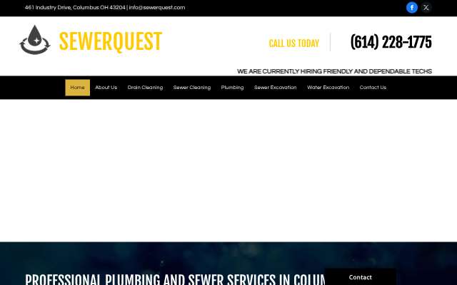 SewerQuest Drain Cleaning's page as the assistant saw it