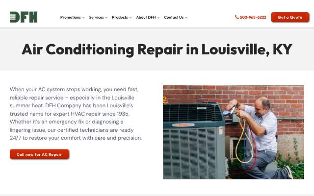 DFH Company's page as the assistant saw it