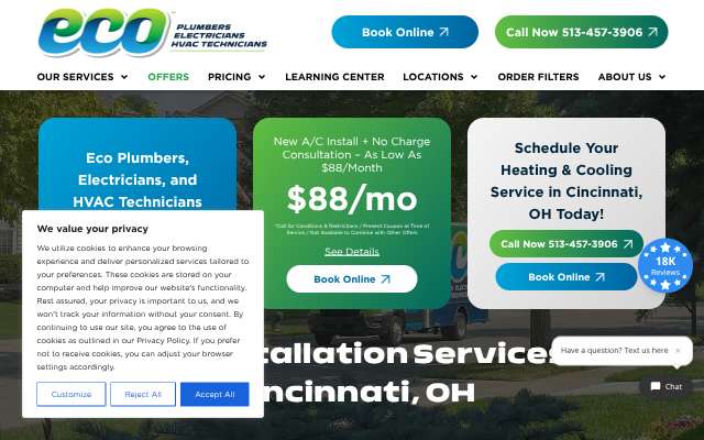 Eco Air (geteco.com)'s page as the assistant saw it
