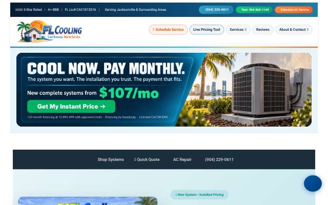 FL Cooling's page as the assistant saw it