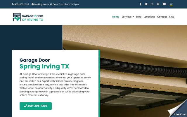 Page cited for Garage Door of Irving TX