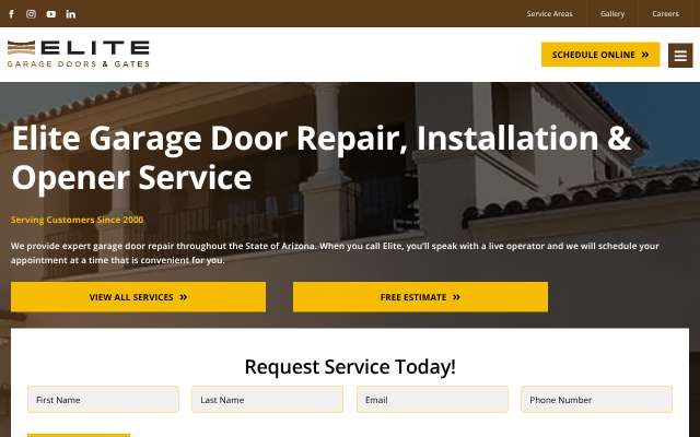 Elite Garage Doors Repair, Openers and Security Gates's page as the assistant saw it