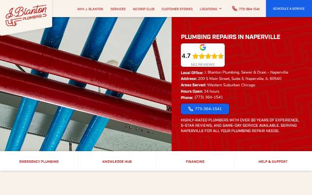 J. Blanton Plumbing Sewer and Drain's page as the assistant saw it