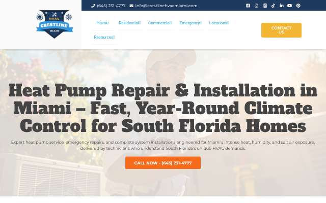 Crestline HVAC Miami's page as the assistant saw it