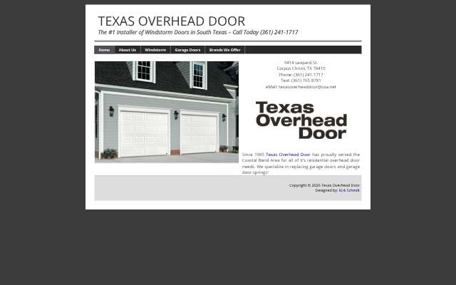 Texas Overhead Door's page as the assistant saw it