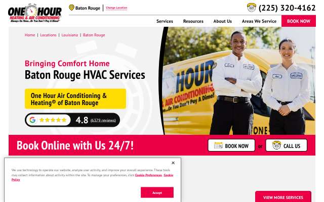 One Hour Air Conditioning & Heating of Baton Rouge's page as the assistant saw it