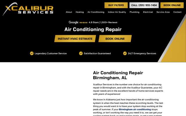 Xcalibur Services's page as the assistant saw it