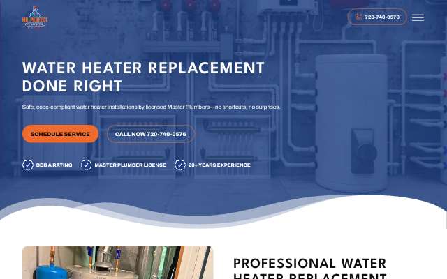Mr Perfect Plumbing's page as the assistant saw it