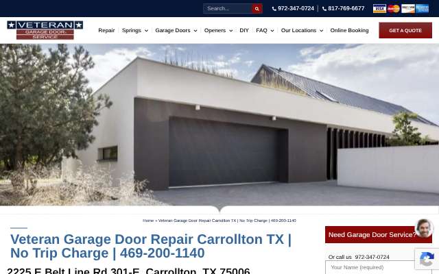 Page cited for Veteran Garage Door Repair