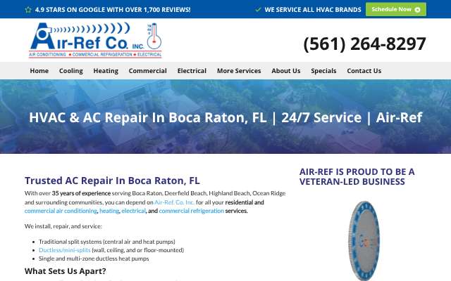 Air-Ref Co. Inc.'s page as the assistant saw it