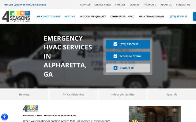 4 Seasons Heating & Air's page as the assistant saw it