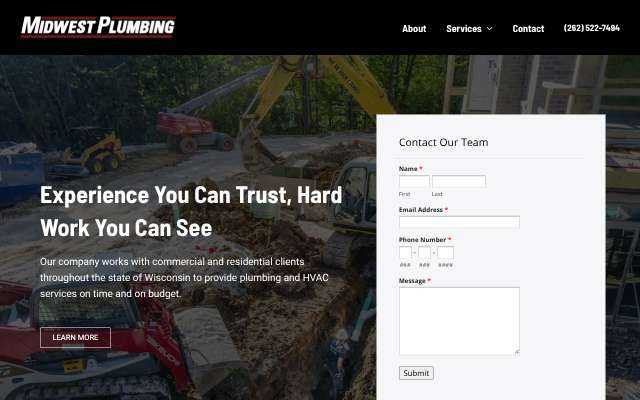 Midwest Plumbing's page as the assistant saw it