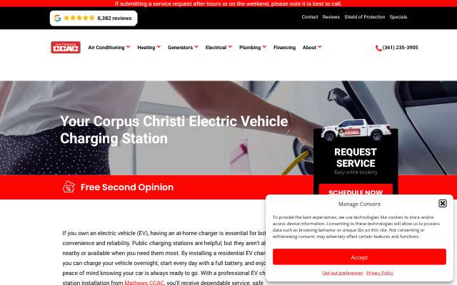 Mathews CCAC Heating, Cooling, Plumbing & Electrical's page as the assistant saw it
