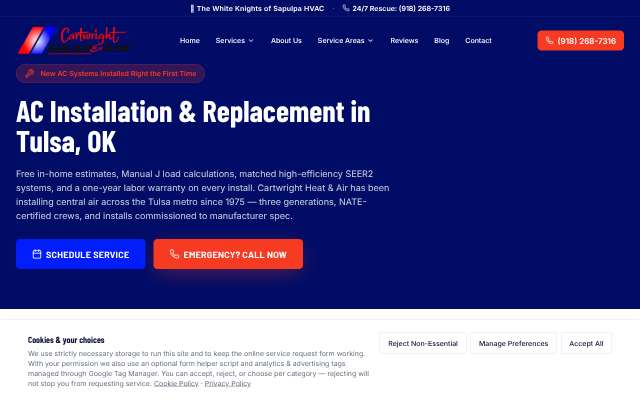 Cartwright Heat & Air LLC's page as the assistant saw it