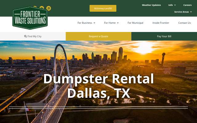 Frontier Waste Solutions Dallas's page as the assistant saw it