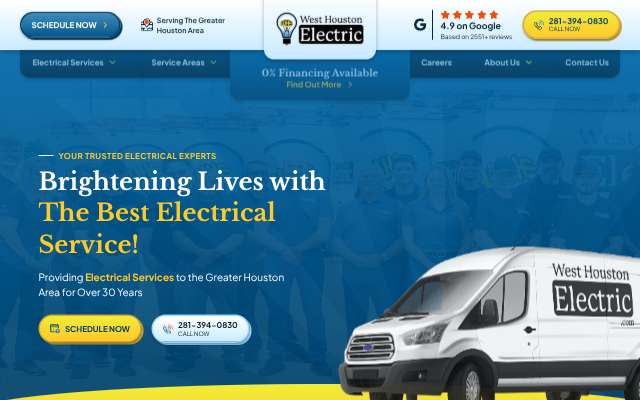 West Houston Electric, Inc.'s page as the assistant saw it