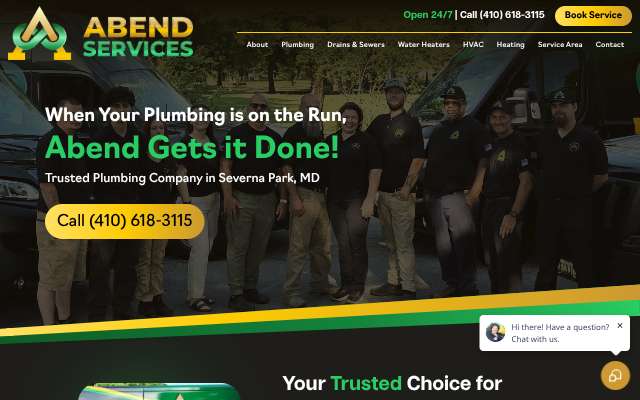 Abend Services's page as the assistant saw it