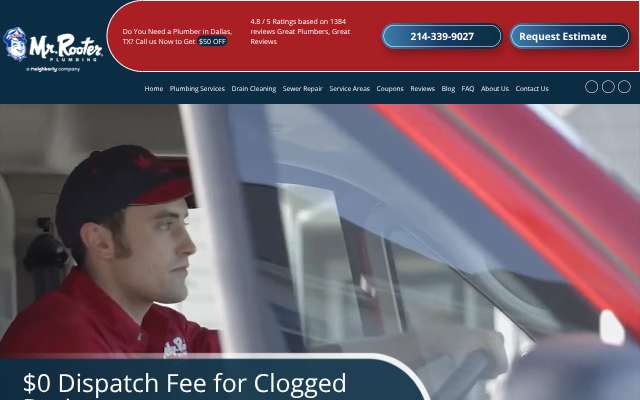 Mr. Rooter Plumbing of Rockwall's page as the assistant saw it