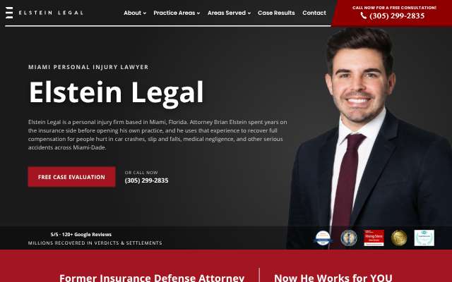 Elstein Legal's page as the assistant saw it