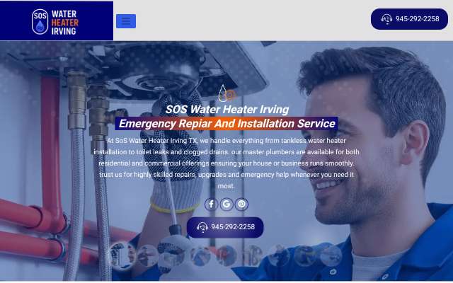 SOS WaterHeating Irving's page as the assistant saw it
