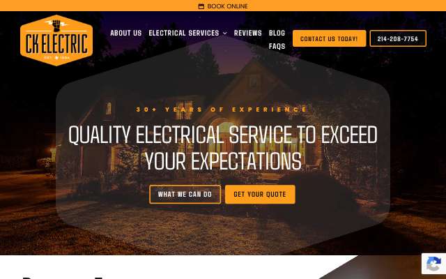 CK Electric (Carrollton)'s page as the assistant saw it