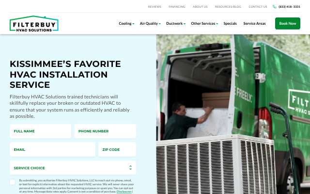 Filterbuy HVAC Solutions's page as the assistant saw it