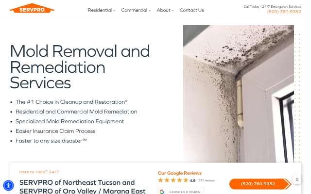 SERVPRO of Northeast Tucson's page as the assistant saw it