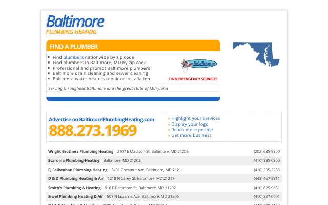 D & D Plumbing Heating & Air's page as the assistant saw it