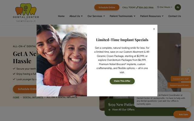 Page cited for Dental Center of Jacksonville (Dr. Jignesh Patel)