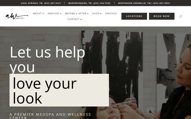 AW Skin Co.'s page as the assistant saw it