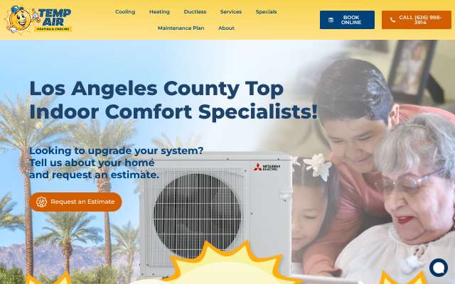 Temp Air System, Inc.'s page as the assistant saw it