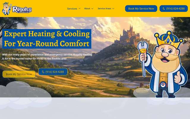 Royalty Heating & Air's page as the assistant saw it
