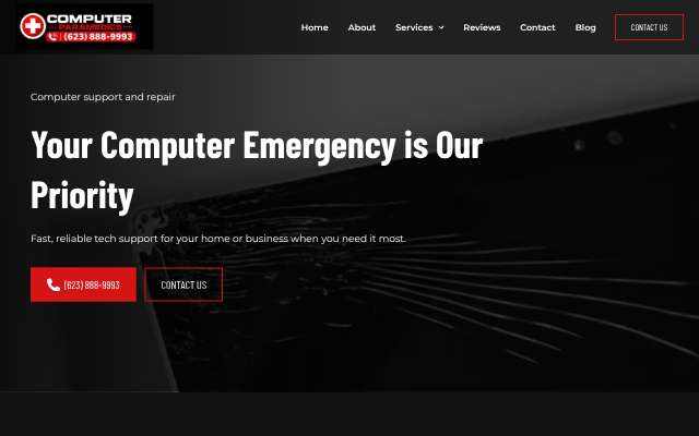 Computer Paramedics's page as the assistant saw it