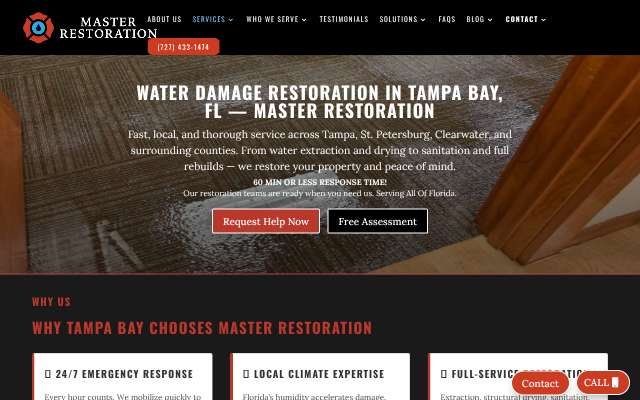 Page cited for Master Restoration Services