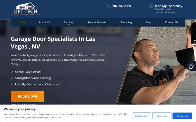 Page cited for Lift Tech Garage Door Professionals