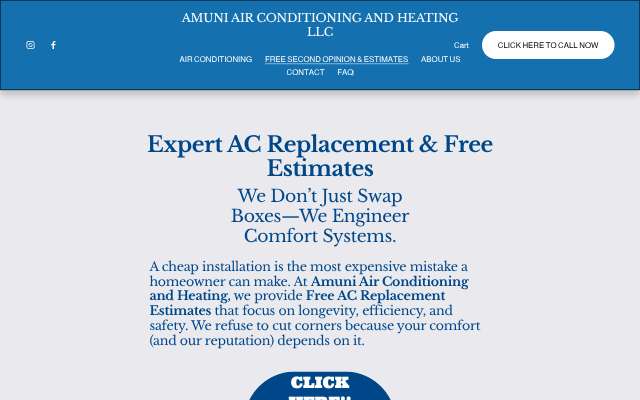 Amuni Air Conditioning and Heating LLC's page as the assistant saw it
