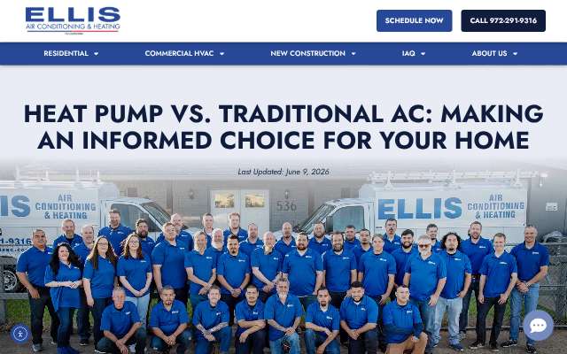 Ellis Air Conditioning & Heating's page as the assistant saw it