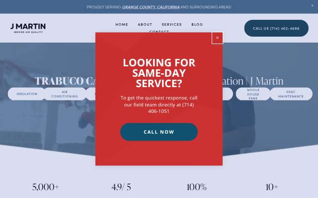 J Martin Indoor Air Quality's page as the assistant saw it