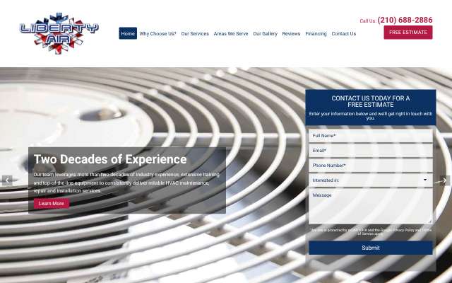 Liberty Air's page as the assistant saw it