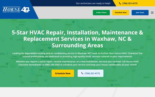 Page cited for Horne HVAC Charlotte