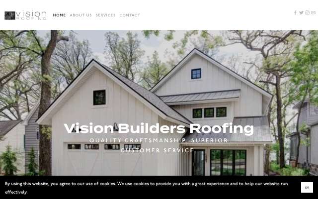 Vision Roofing's page as the assistant saw it