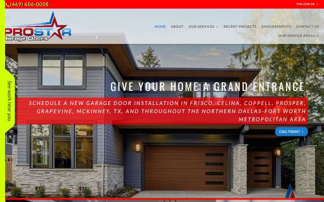 ProStar Garage Doors's page as the assistant saw it