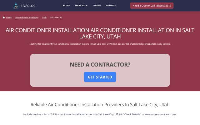 SOS Heating & Cooling's page as the assistant saw it