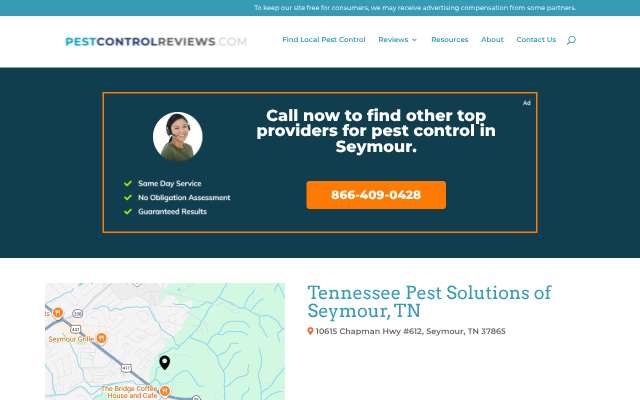 Tennessee Pest Solutions's page as the assistant saw it