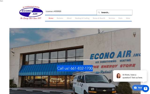 Econo Air, Inc.'s page as the assistant saw it