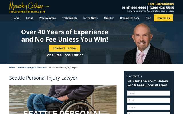 Moseley Collins Law's page as the assistant saw it