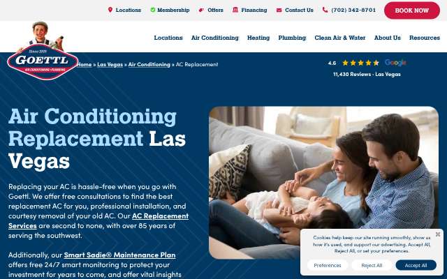 Goettl Air Conditioning & Plumbing's page as the assistant saw it