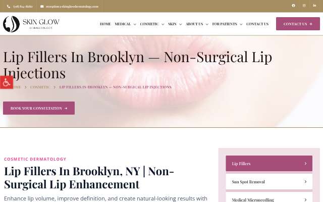 Skin Glow Dermatology's page as the assistant saw it
