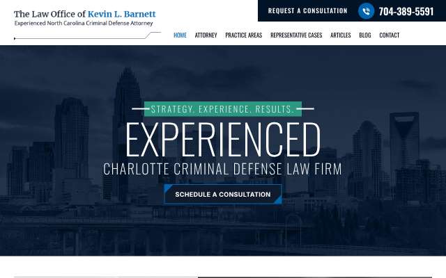 The Law Office of Kevin L. Barnett's page as the assistant saw it